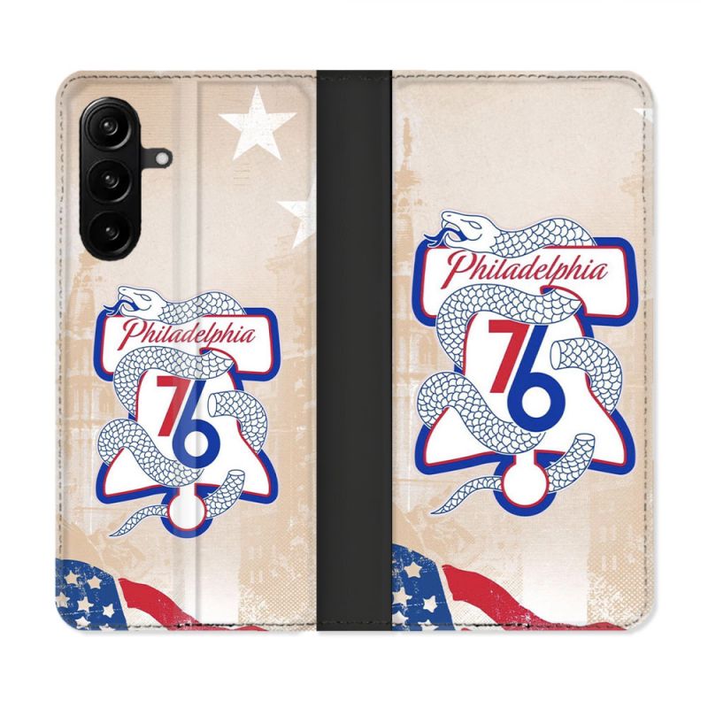 Housse Cuir Portefeuille Pour Samsung Galaxy A27 5G Basket Philadelphia 76ers