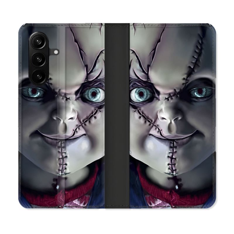 Housse Cuir Portefeuille Pour Samsung Galaxy A37 5G Horreur Chucky Cicatrice