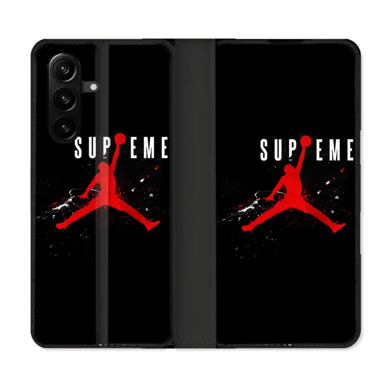 Housse Cuir Portefeuille Pour Samsung Galaxy A37 5G Jordan Supreme Noir
