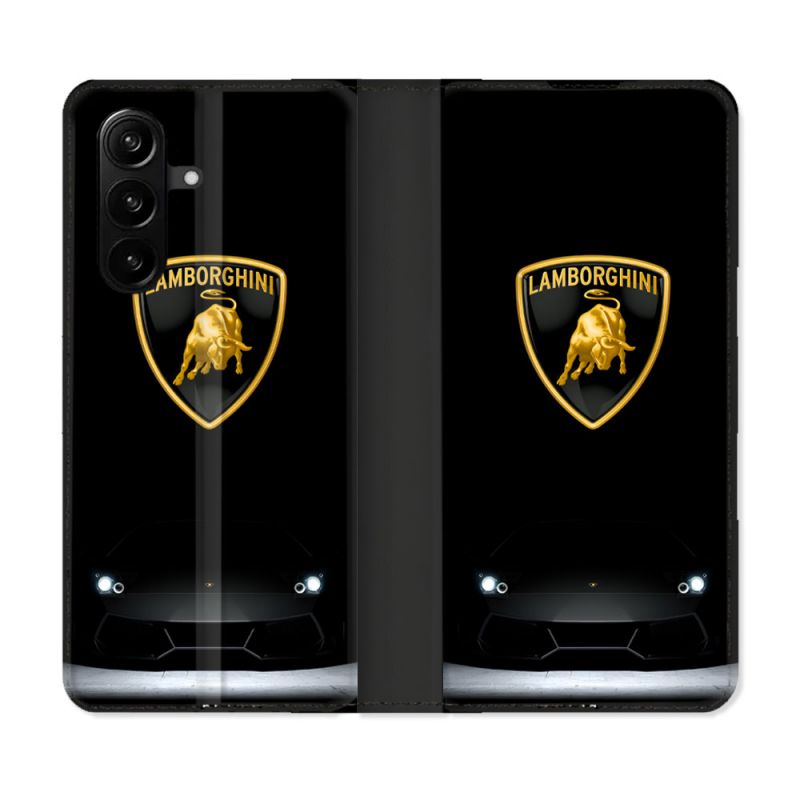 Housse Cuir Portefeuille Pour Samsung Galaxy A37 5G Lamborghini Noir