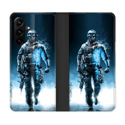 Housse Cuir Portefeuille Pour Samsung Galaxy A27 5G Call Of Duty Guerrier