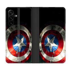 Housse Cuir Portefeuille Pour Samsung Galaxy A27 5G Captain America Bouclier