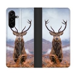 Housse Cuir Portefeuille Pour Samsung Galaxy A27 5G Chasse Chevreuil Montagne