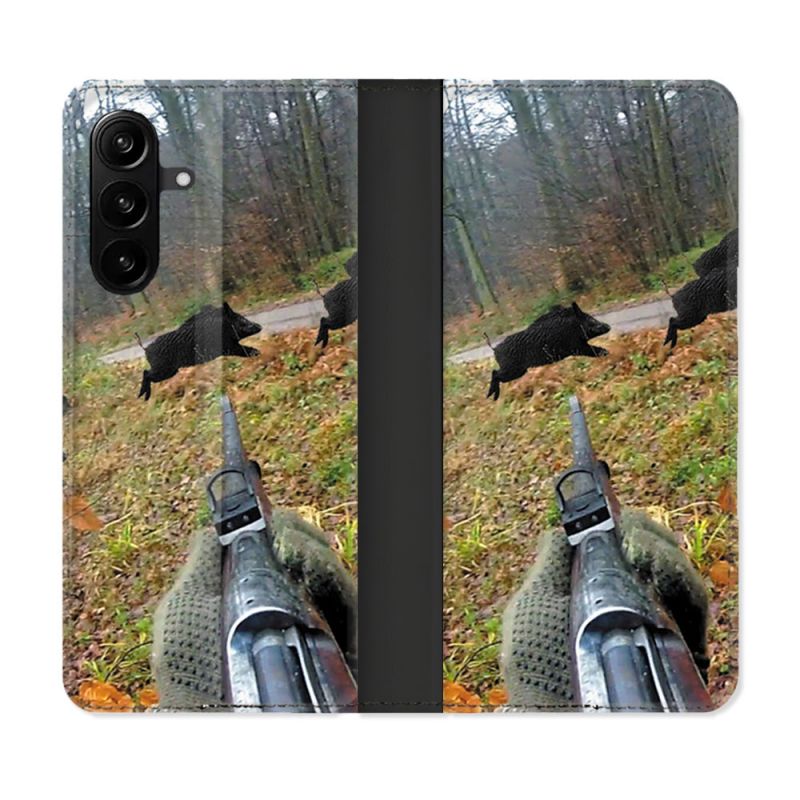 Housse Cuir Portefeuille Pour Samsung Galaxy A27 5G Chasse Vision Tir