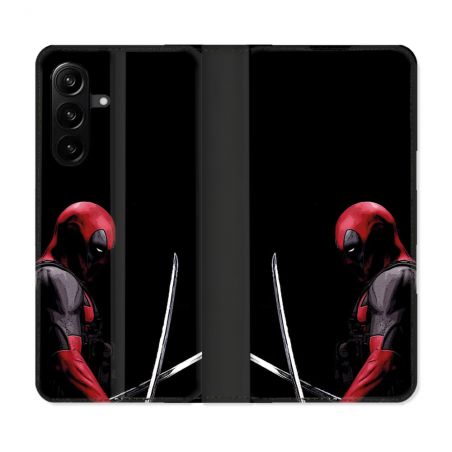 Housse Cuir Portefeuille Pour Samsung Galaxy A27 5G Deadpool Epee