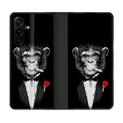 Housse Cuir Portefeuille Pour Samsung Galaxy A27 5G Decale Singe Mafia