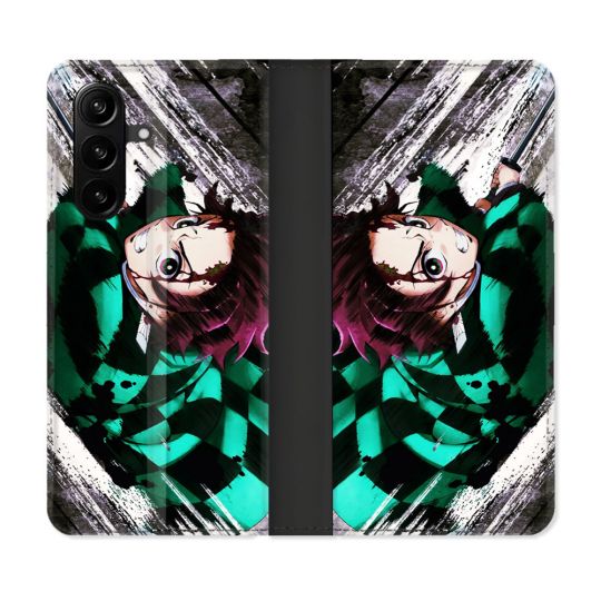 Housse Cuir Portefeuille Pour Samsung Galaxy A37 5G Manga Demon Slayer Tanjiro