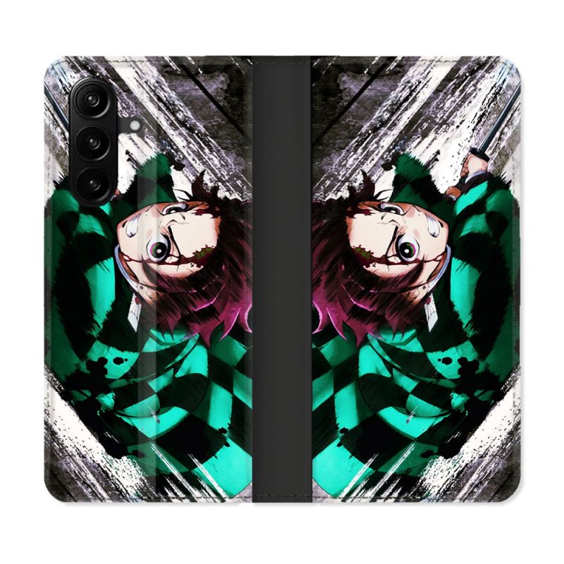 Housse Cuir Portefeuille Pour Samsung Galaxy A37 5G Manga Demon Slayer Tanjiro
