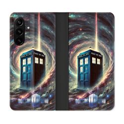 Housse Cuir Portefeuille Pour Samsung Galaxy A27 5G Dr Who Tardis Univers