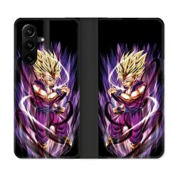 Housse Cuir Portefeuille Pour Samsung Galaxy A37 5G Manga Dragon Ball Sangohan Violet