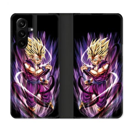 Housse Cuir Portefeuille Pour Samsung Galaxy A37 5G Manga Dragon Ball Sangohan Violet