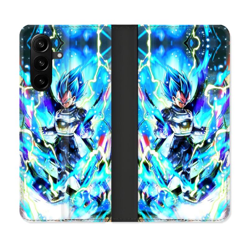 Housse Cuir Portefeuille Pour Samsung Galaxy A37 5G Manga Dragon Ball Vegeta Bleu