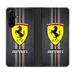 Housse Cuir Portefeuille Pour Samsung Galaxy A27 5G Ferrari Carbone