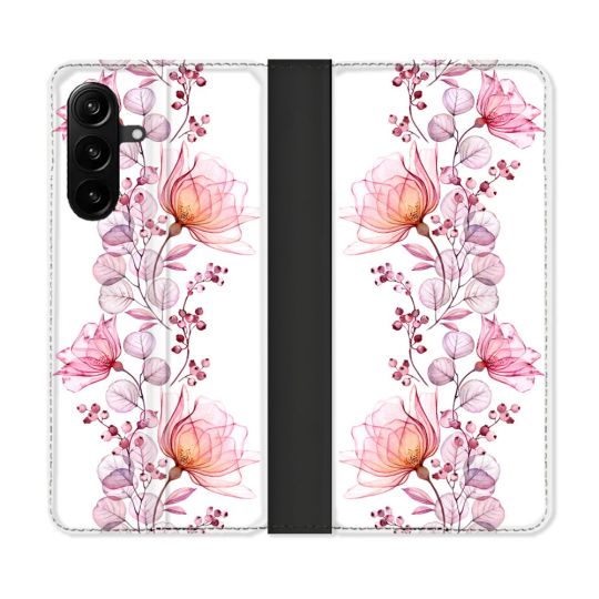 Housse Cuir Portefeuille Pour Samsung Galaxy A27 5G Fleur Eclosion