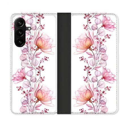Housse Cuir Portefeuille Pour Samsung Galaxy A27 5G Fleur Eclosion