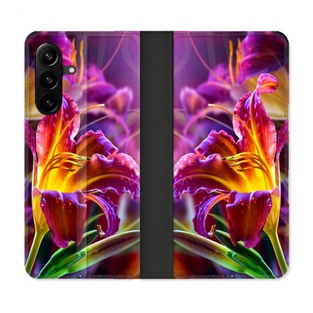 Housse Cuir Portefeuille Pour Samsung Galaxy A27 5G Fleur Lys Color
