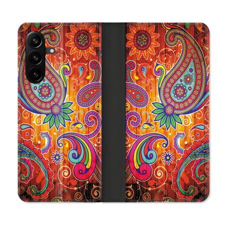 Housse Cuir Portefeuille Pour Samsung Galaxy A27 5G Fleur Psychedelic