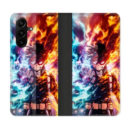 Housse Cuir Portefeuille Pour Samsung Galaxy A37 5G Manga My Hero Academia Shoto Portrait