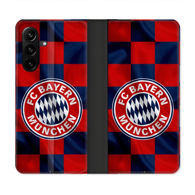 Housse Cuir Portefeuille Pour Samsung Galaxy A27 5G Foot Bayern Munich Carreaux