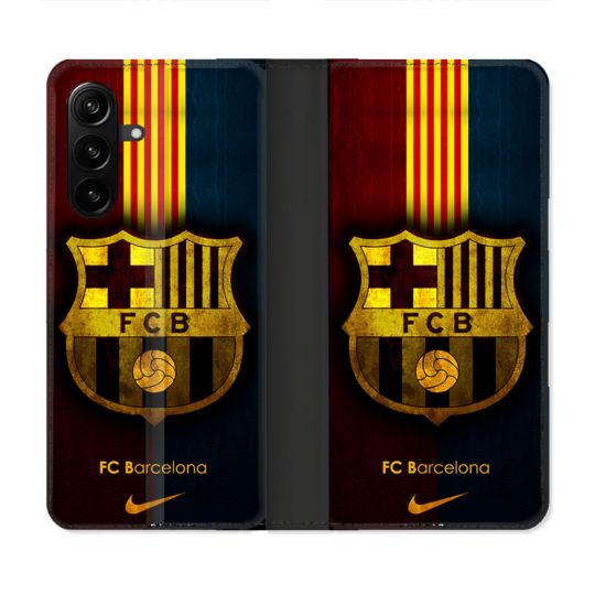 Housse Cuir Portefeuille Pour Samsung Galaxy A27 5G Foot FC Barcelone Vintage