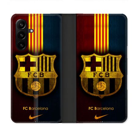 Housse Cuir Portefeuille Pour Samsung Galaxy A27 5G Foot FC Barcelone Vintage