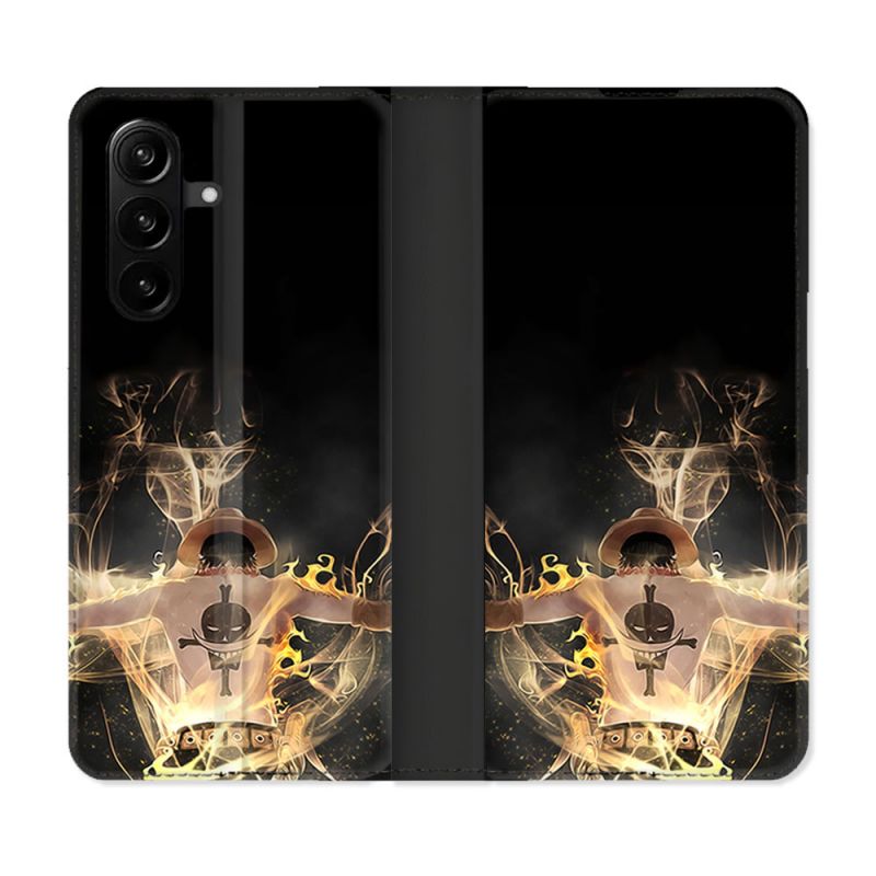 Housse Cuir Portefeuille Pour Samsung Galaxy A37 5G Manga One Piece Ace Noir