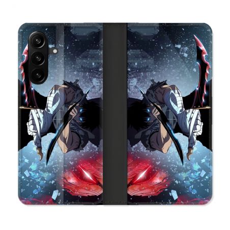 Housse Cuir Portefeuille Pour Samsung Galaxy A37 5G Manga Solo Leveling Sung Epee