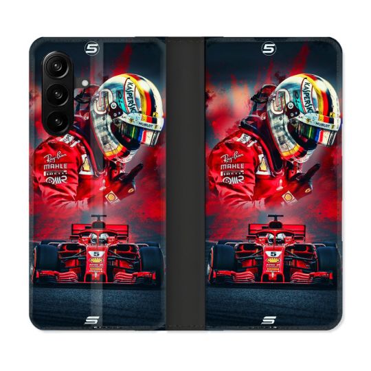 Housse Cuir Portefeuille Pour Samsung Galaxy A27 5G Formule 1 F1 Ferrari