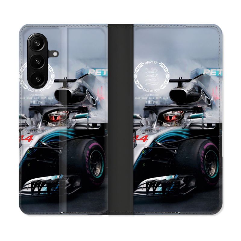 Housse Cuir Portefeuille Pour Samsung Galaxy A27 5G Formule 1 F1 Mercedes Petronas