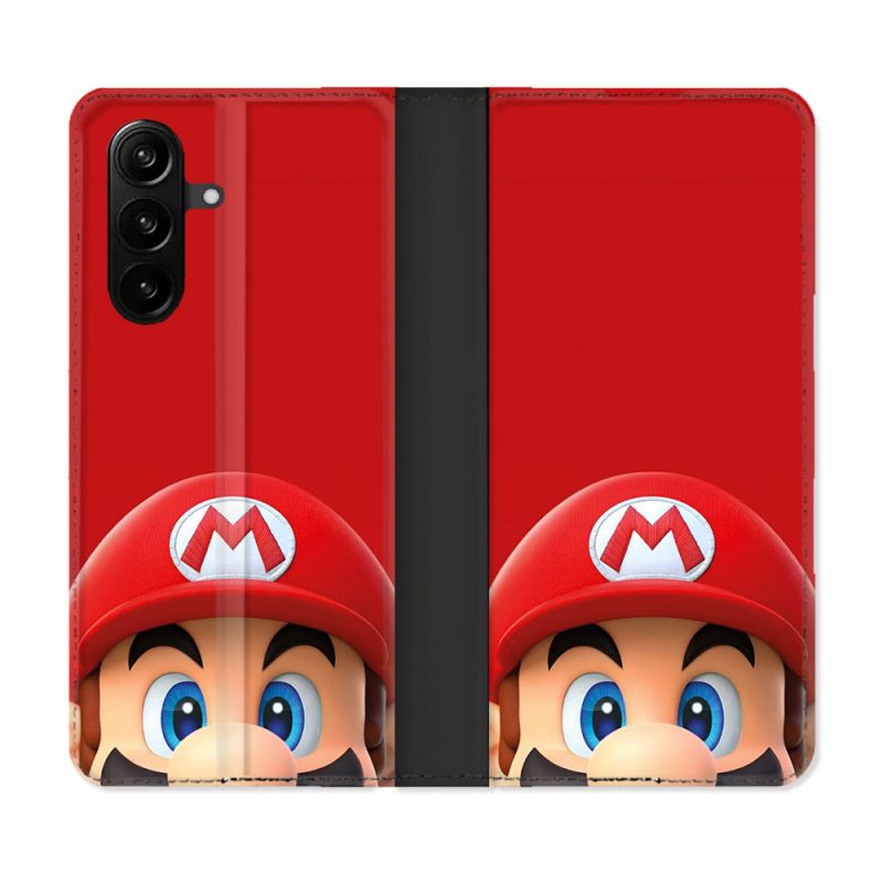 Housse Cuir Portefeuille Pour Samsung Galaxy A37 5G Mario Rouge