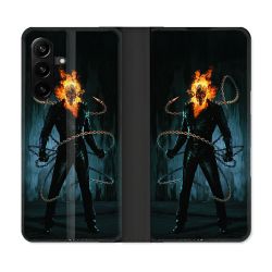 Housse Cuir Portefeuille Pour Samsung Galaxy A27 5G Ghost Rider