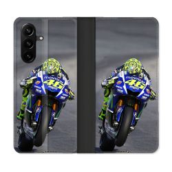 Housse Cuir Portefeuille Pour Samsung Galaxy A37 5G Moto Course GP Wheeling 46