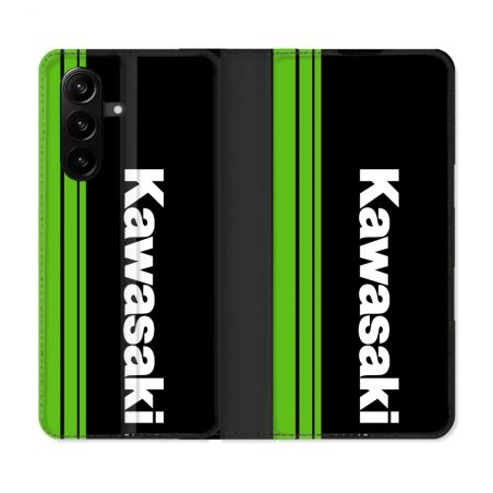 Housse Cuir Portefeuille Pour Samsung Galaxy A37 5G Moto Kawasaki