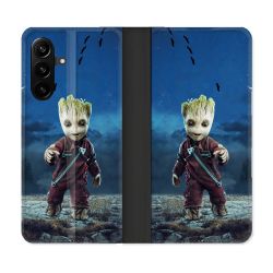 Housse Cuir Portefeuille Pour Samsung Galaxy A27 5G Groot Bleu