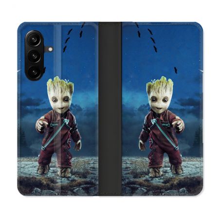 Housse Cuir Portefeuille Pour Samsung Galaxy A27 5G Groot Bleu