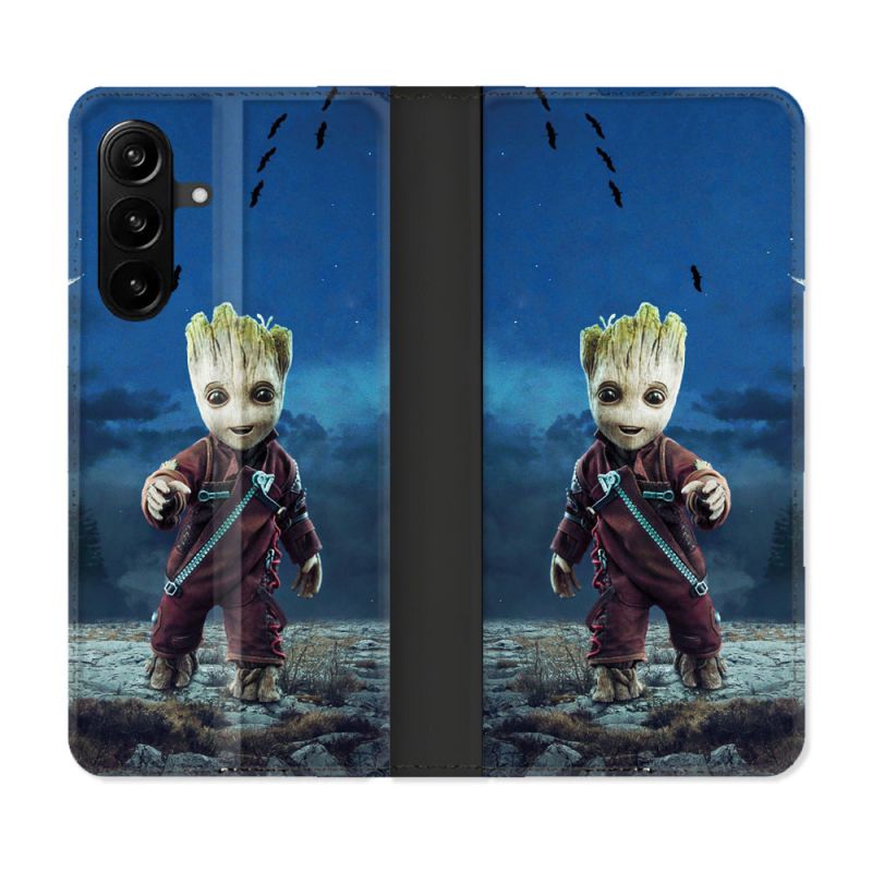 Housse Cuir Portefeuille Pour Samsung Galaxy A27 5G Groot Bleu