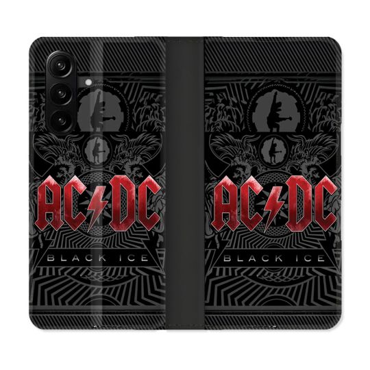 Housse Cuir Portefeuille Pour Samsung Galaxy A37 5G Musique Rock ACDC Rouge