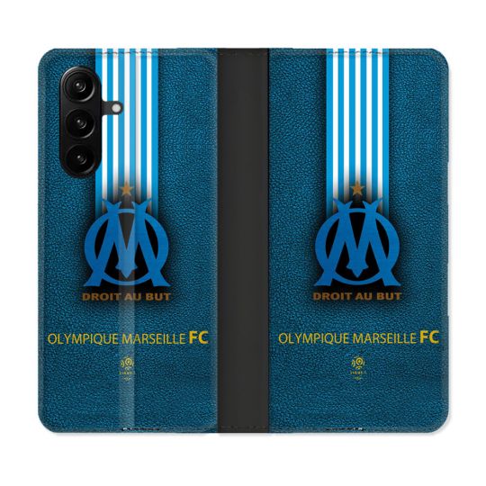 Housse Cuir Portefeuille Pour Samsung Galaxy A37 5G Olympique Marseille OM Bande