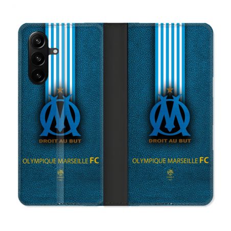 Housse Cuir Portefeuille Pour Samsung Galaxy A37 5G Olympique Marseille OM Bande