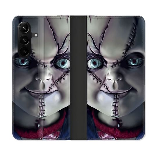 Housse Cuir Portefeuille Pour Samsung Galaxy A27 5G Horreur Chucky Cicatrice