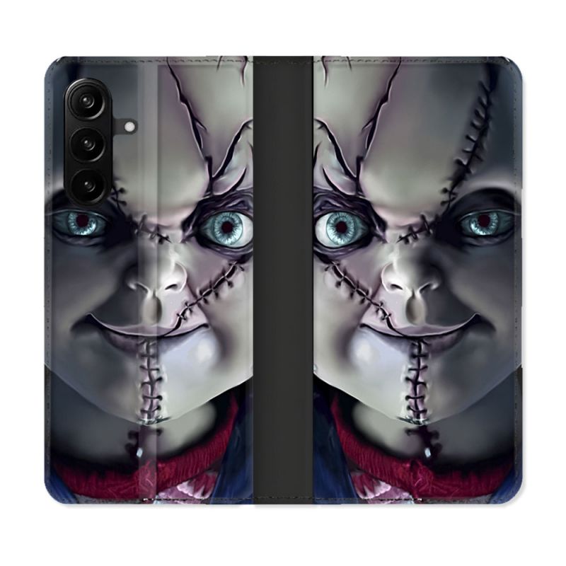 Housse Cuir Portefeuille Pour Samsung Galaxy A27 5G Horreur Chucky Cicatrice