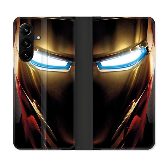 Housse Cuir Portefeuille Pour Samsung Galaxy A27 5G Iron Man Casque