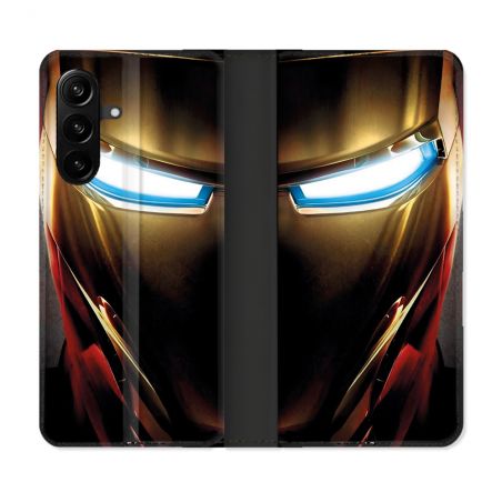 Housse Cuir Portefeuille Pour Samsung Galaxy A27 5G Iron Man Casque