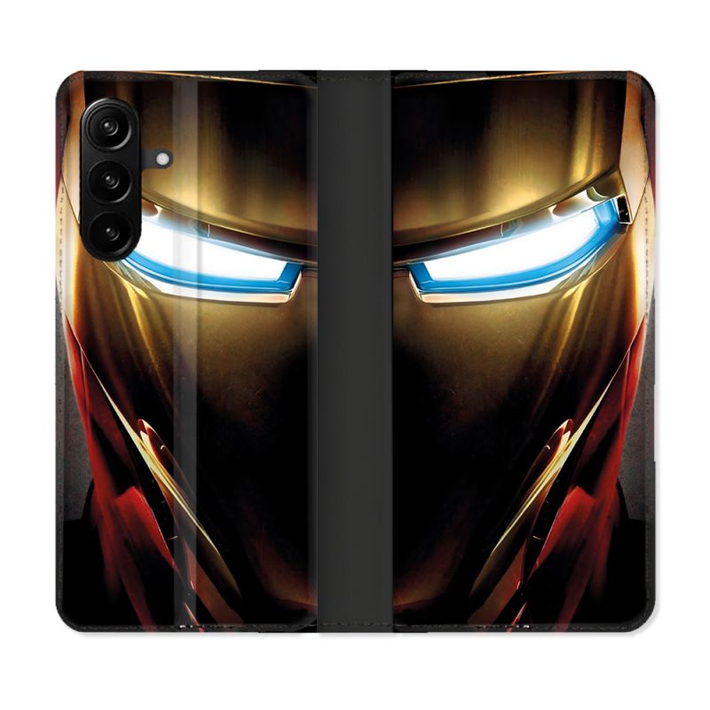 Housse Cuir Portefeuille Pour Samsung Galaxy A27 5G Iron Man Casque