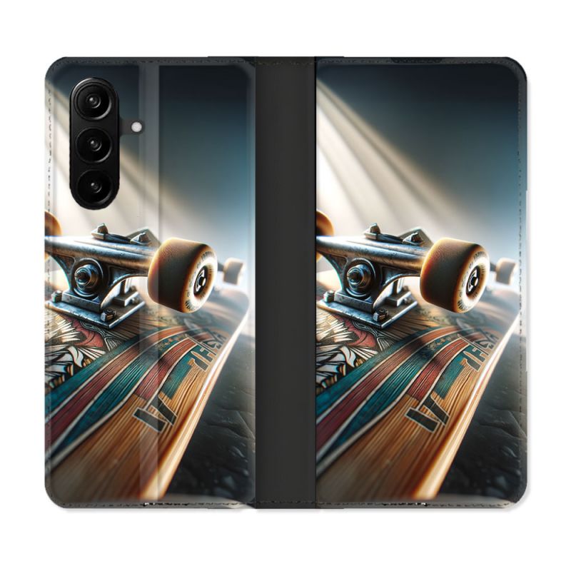 Housse Cuir Portefeuille Pour Samsung Galaxy A37 5G Planche Skate