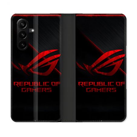 Housse Cuir Portefeuille Pour Samsung Galaxy A37 5G ROG Rouge