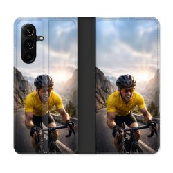 Housse Cuir Portefeuille Pour Samsung Galaxy A37 5G Sport Cyclisme Maillot Jaune