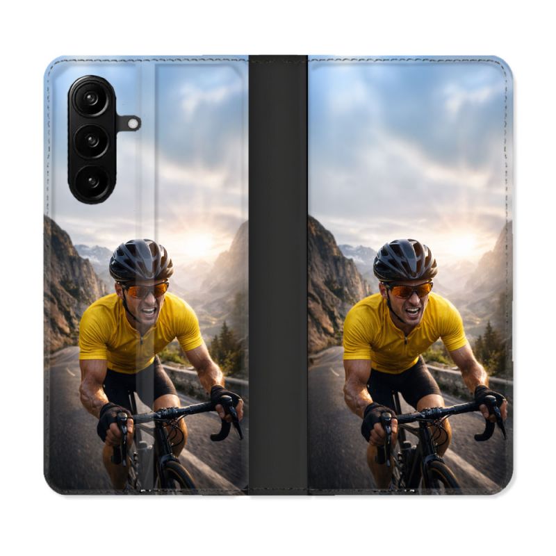 Housse Cuir Portefeuille Pour Samsung Galaxy A37 5G Sport Cyclisme Maillot Jaune