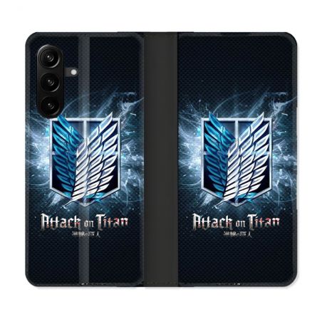 Housse Cuir Portefeuille Pour Samsung Galaxy A27 5G Manga Attaque Titans Noir