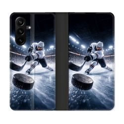 Housse Cuir Portefeuille Pour Samsung Galaxy A37 5G Sport Hockey sur Glace